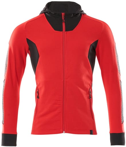 Mascot Accelerate Capuchontrui met rits 18584-962 - signaalrood/zwart - XS