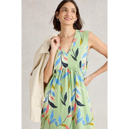 White Stuff Archer Jersey Maxi Dress Green Multi Größe: 20 REGULAR | Maxikleider Outlet | Damen | Grün