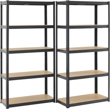 Stellingkast / Magazijnstelling / Opbergkast - Set van 2 - 180x90x40 cm grijs