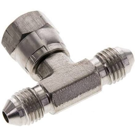 JIC T-koppeling UNF 7/16''-20 Buitendraad x Binnendraad RVS 350 bar (4917.5psi)