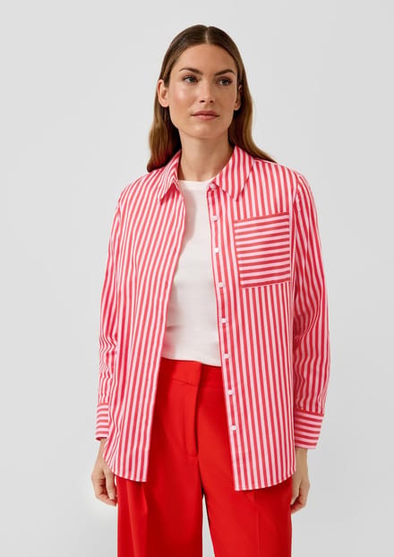 s.Oliver BLACK LABEL - Dames bloes - Maat 42 - Vrouwen - Rood - katoen