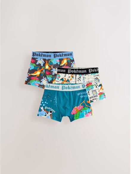 Next - Jongens - Set van 3 Pokemon boxershorts - Wit