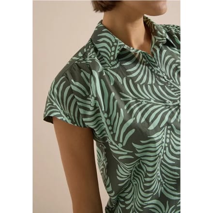Overhemdblouse met korte mouwen en print