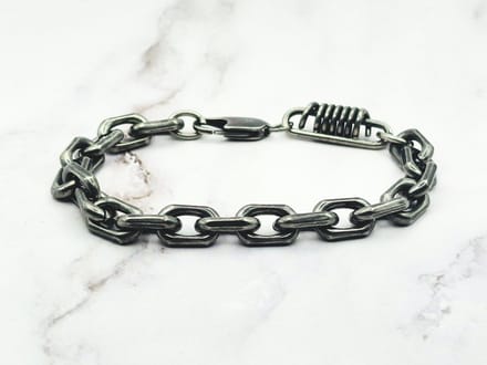 Mei's - Muse Dynamic Link - armband heren - RVS grijs - polsmaat 17 cm