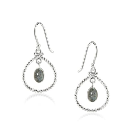 SilverGems zilveren oorhangers Labradoriet edelstenen