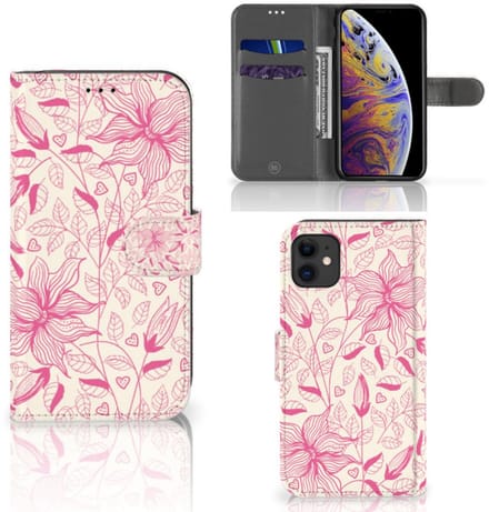 Boekhoesje voor Apple iPhone 11 Hoesje Pink Flowers