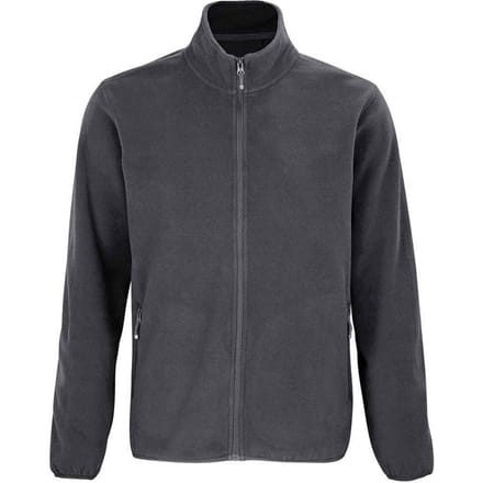 SOLS Heren Factor Fleecejack met rits (Houtskool Grijs Effen)