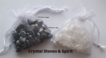 Set Bergkristal/ Hematiet, oplaadstenen/ ontlaadstenen