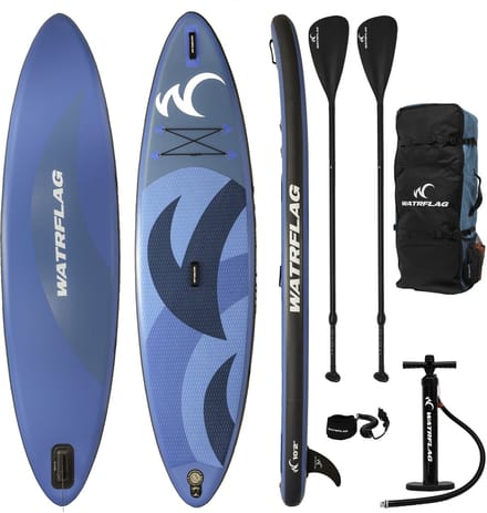Watrflag Flow Blue SUP Board 10'2'' Set - 310 cm - Allround Opblaasbaar Stand Up Paddle Board met peddel, pomp, luxe rugzak + EXTRA Paddle 310