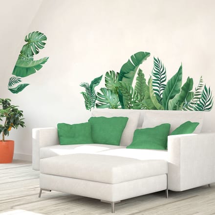 Muurstickers - Tropische bladwaaier - Transparante achtergrond - 60x90cm