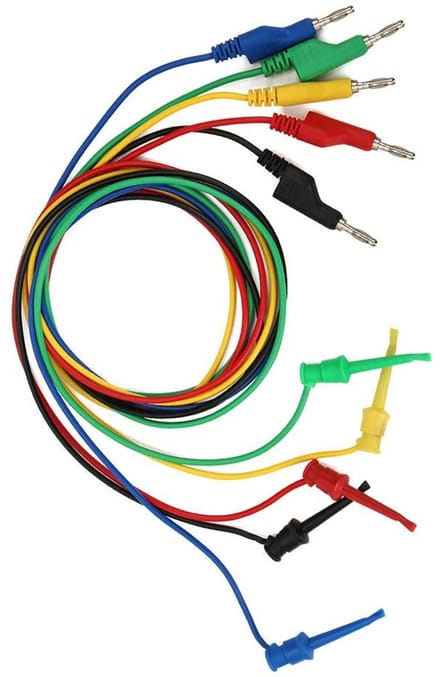 Meetsnoer Set - Testkabels Multimeter - Elektrisch Testen - Kleurgecodeerd Ontwerp - 5 Stuks 1 Meter - Multicolor