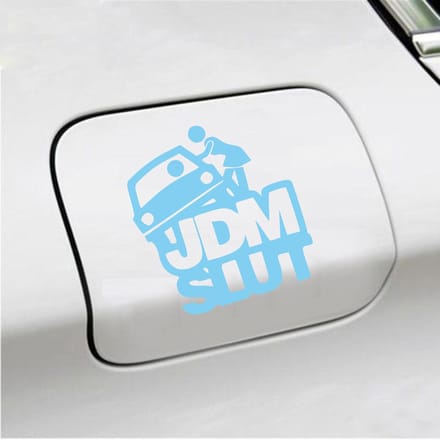 Bumpersticker - JDM Slut - 14 X 13 - Licht Blauw