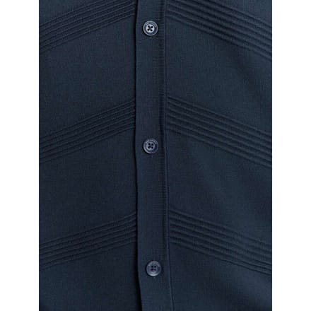 No Excess Pullover Short Sleeve Full Button Polo Relief Knit Deep Blue Größe: M | Pullover Outlet | Herren | Blau