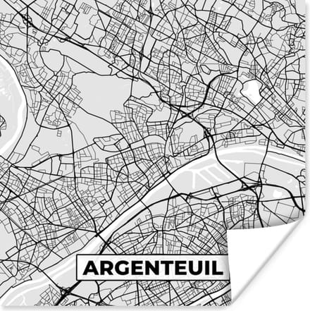 Poster Frankrijk - Plattegrond - Kaart - Tarbes - Stadskaart - 100x100 cm XXL