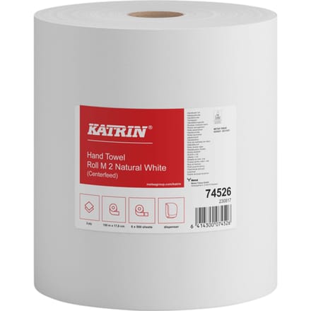 Katrin Poetspapier | 2-laags | 17.8cm | 150m | papier | wit | 6 rol