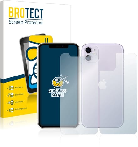 BROTECT - Screenprotector voor Apple iPhone 11 (Voor+Achter) - Folie Beschermfolie Beschermglas matte