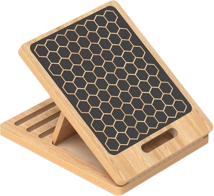 Kuitrek Scheef Board - Hellingwig Balansplank - Spierondersteuning Benen - Antislip Textuur - 40 x 30 x 4 cm - Houtkleur
