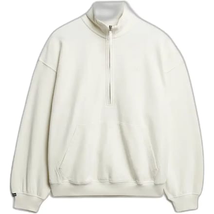 Superdry Studios Sweatshirt met Halve Rits White Grootte: 34