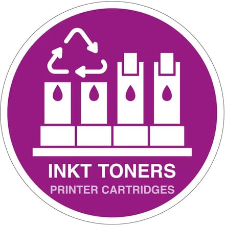 Inkt toners afval sticker | 30 cm