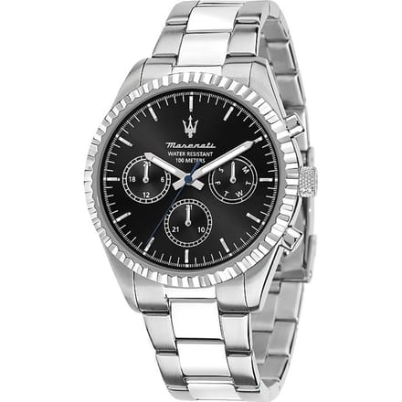 Maserati R8853100023 Chronograaf Zwarte Wijzerplaat Herenhorloge 43mm zilver