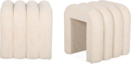 sweeek - Set van 2 stoffen eigentijdse poefs