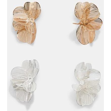 Stradivarius Set van 2 oorbellen met waaiervorm en textuur  Goud OS