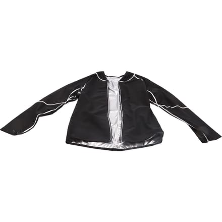 Sauna Jack met Rits Lichaamsvormend Snelle Thermische Cyclus Elastisch Zweet Sauna Jack voor Sporten Zilveren Binnenkant met Lange Mouwen black