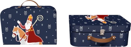 Dekoratief | Set 2 koffertjes 'Sinterklaas', 25x18x7cm | A245873