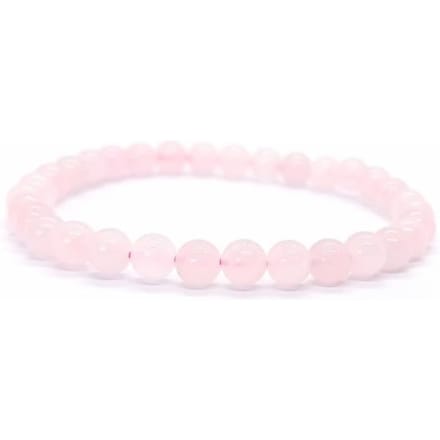 Bracelet - Quartz Rose - 8mm - Pierre Naturelle - Bijoux Lithothérapie - Idée Cadeau white