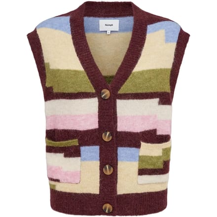 Dames gilet met pixelstrepen Nümph Nuriette