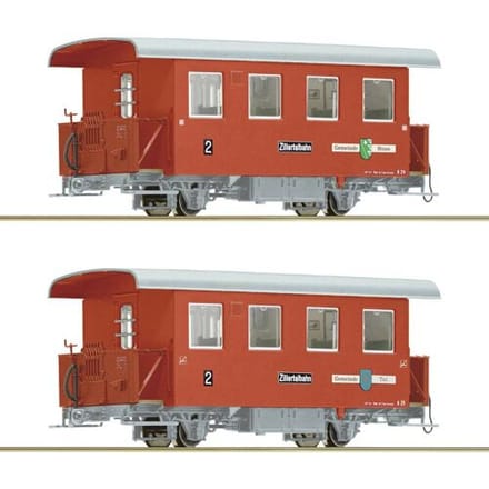 Roco 6240003 H0e set van 2 smalspoorwagons van de Zillertalbahn