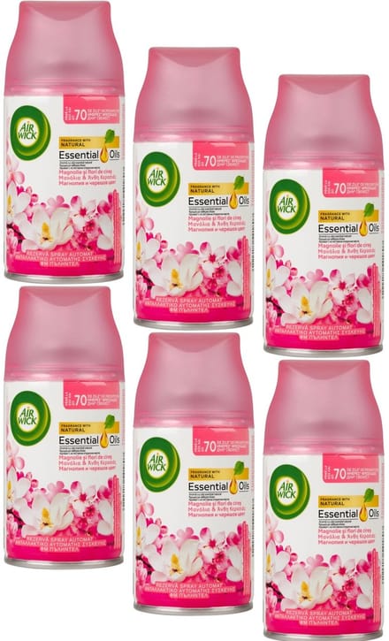 Air Wick - Luchtverfrisser - Navulling - Essential Oils Magnolia & Kersenbloesem - 250ml x 6