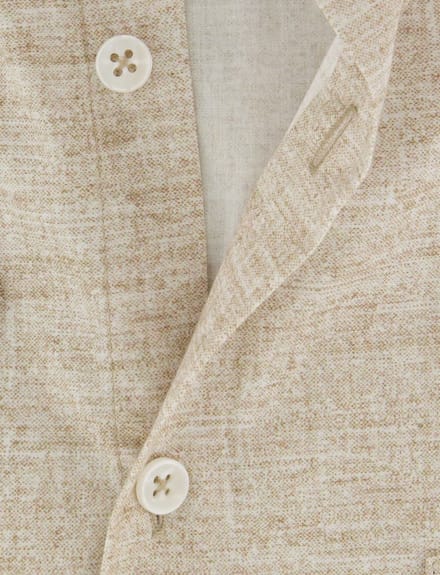Korte mouw overhemd Ledub beige gemêleerd button-down collar
