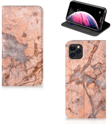 Apple iPhone 11 Pro Max Standcase Marmer Oranje