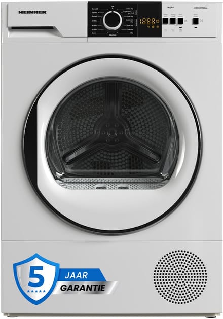 Heinner Warmtepompdroger - Warmtepompdroger - 9 KG - 15 Programma’s - LED Display - Trommelverlichting - Wit