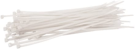 Kabelbinders Wit 200 x 3,6 mm – 100 Stuks – Nylon – TOOLTECH