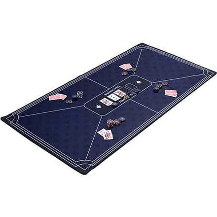 Pokerkleed Blauw 120x60 cm - Polyester & Rubber - Glad Speeloppervlak - Poker & Dobbel Accessoire - Engelhart