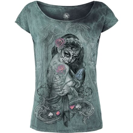 Alchemy England T-shirt - Widow's Weed - L tot XL - voor Vrouwen - turquoise