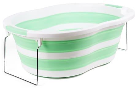 Benson Babybadje - opvouwbaar - groen/wit - 70 x 46,5 x 23 cm - antislipbodem en badstop