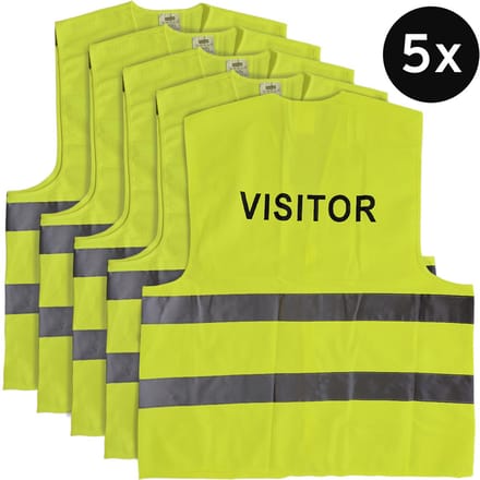 Mexxo Visitor veiligheidshesje geel - set van 5 - one size - reflecterend - 100% polyester