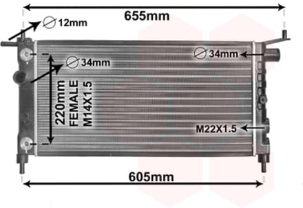 Van Wezel - RADIATOR VOOR OPEL COMBO B 1993-2000 1300150
