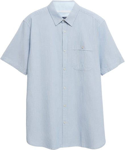 s.Oliver - male - Regular fit: fijn gestructureerd shirt met korte mouwen