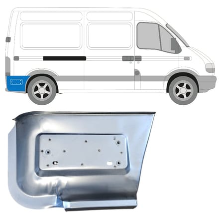 Reparatiepaneel achterspatbord voor Renault Master 1998-2010 / Rechts