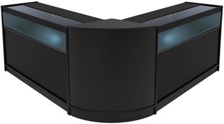 Iris led-winkeltoonbankset - zwart - cm60 & 2x b1200 - led-verlichting