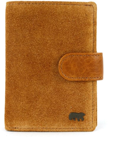 Bear Design Vic Suede Leren Pasjeshouder / Creditcardhouder - Cognac