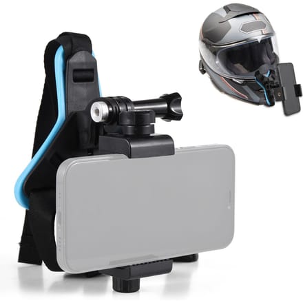 Helmcamerahouder Helmhouder voor actiecamera met adapter Mobiele telefoonclip Compatibel blauw