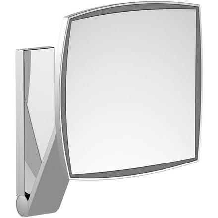 Keuco iLook-move cosmetic mirror rectangular with 5x magnification, LED illuminated, flush-mounted cable guide 17613019003