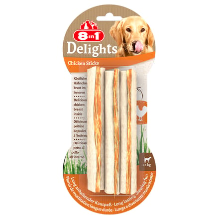 8in1 Delights Kauwsticks - Voordeelpakket: 3 x 75 g (9 stuks)