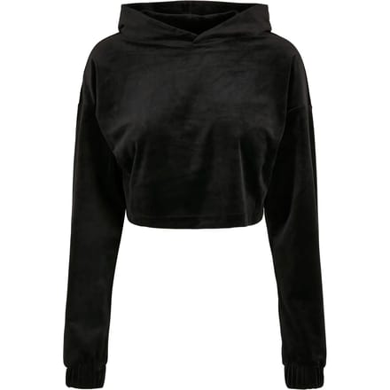 Dames sweatshirt met capuchon Urban Classics cropped velvet oversized (GT)