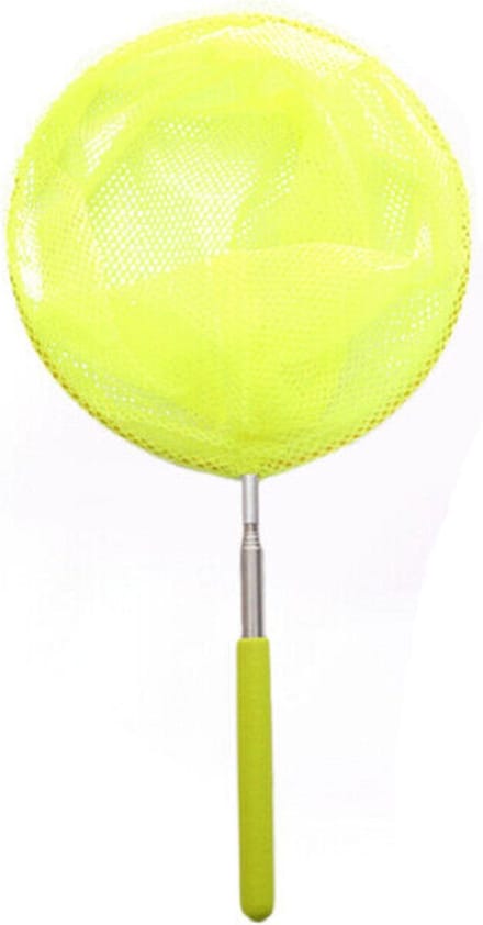 Telescopisch vlindernet/insectennet - geel - metaal - 36 tot 67 cm